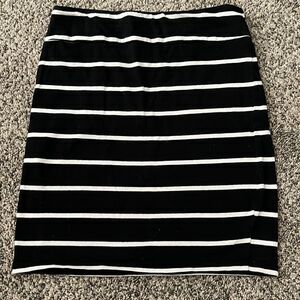 Xhiliration skirt - black white striped - cotton - XS